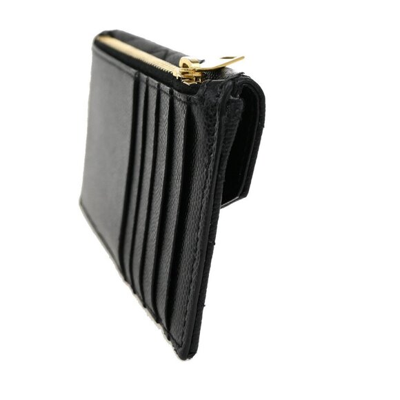 SAINT LAURENT YSL Logo Compact Bifold Wallet Leather Black GHW Italy - Picture 3 of 5